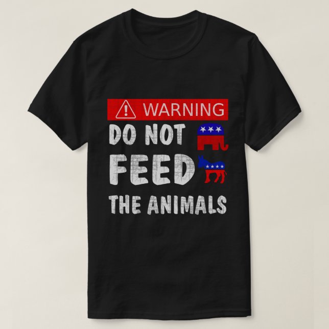 Camiseta Não alimente os animais (Frente do Design)