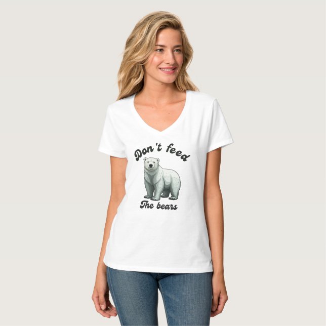 Camiseta Não Alimente Os Ursos (Frente Completa)