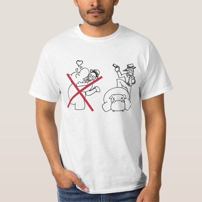 Camiseta Não ame o hipopótamo (Frente)
