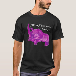 Camiseta NÃO ao comércio do chifre do rinoceronte