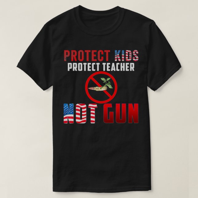 Camiseta Não Armas Protegem Crianças Protegem Professores (Frente do Design)