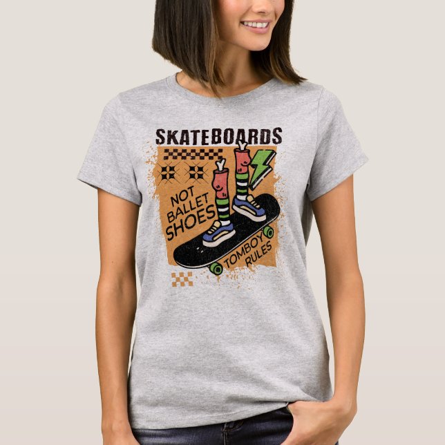 Camiseta Não Balé Calçados Tomboy Regras Rapariga (Frente)