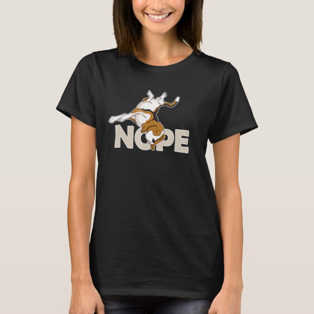 Camiseta Não Beagle Preguiçoso (Frente)
