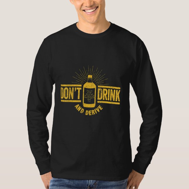 Camiseta Não Beba E Mergulhe Na Matemática Da Piada De Cálc (Frente)