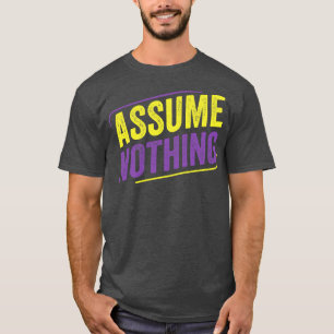 Camiseta Não Binário Pressuma Nada LGBT Enby Sinalizador Nã