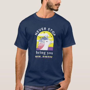 Camiseta Não Binário Unicorn Enby Genderqueer Não Binár