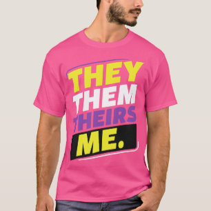 Camiseta Não-Binários Eles herdam-me LGBT Enby Não-Binário