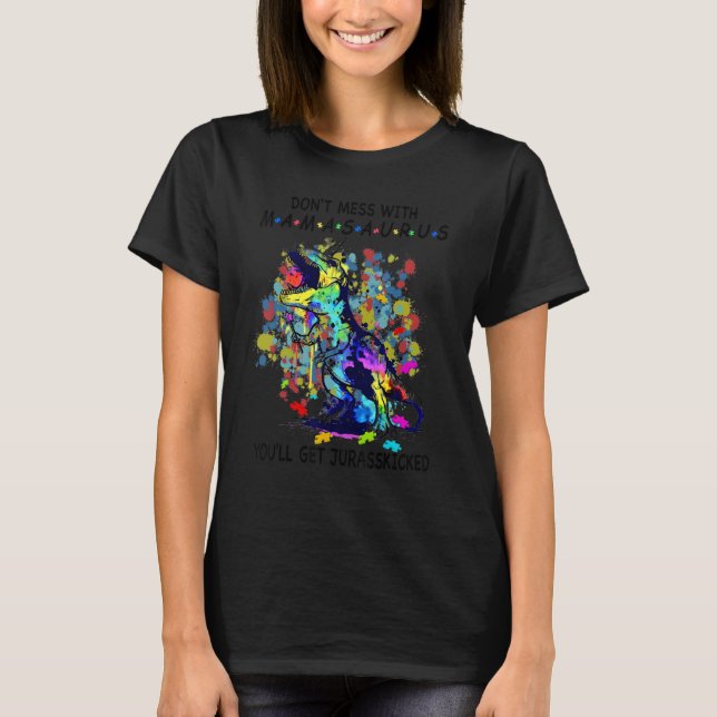 Camiseta Não Brinque Com o Dia das Mães Mamasaurus Rex Gìt  (Frente)