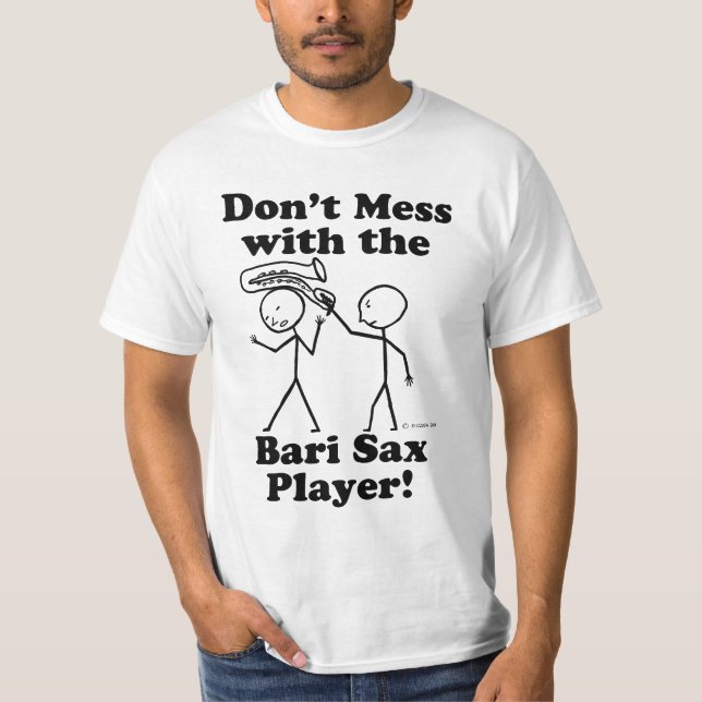 Camiseta Não brinque com o jogador Bari Sax (Frente)