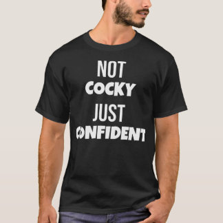 Camiseta Não Cocky Apenas Confiante Malhação De Gym Engraça