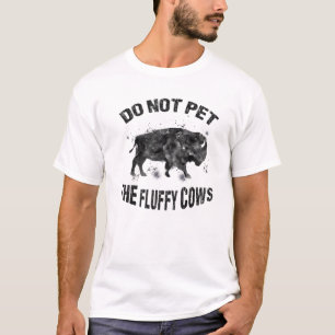 Camiseta Não Coloque As Vacas Fluffy Engraçadas Tinta Eng