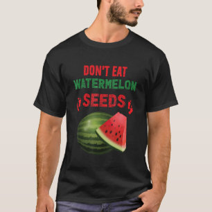 Camiseta Não Coma Anúncio de Gravidez de Sementes de Melanc