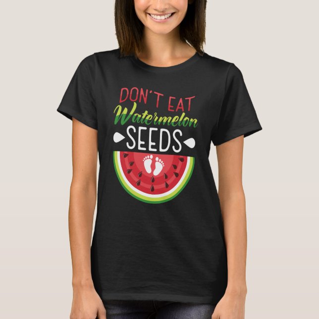 Camiseta Não coma melancia Seeds Gravidez Mamãe (Frente)