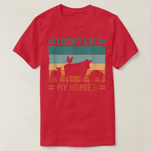 Camiseta Não coma meu vegetariano (Frente do Design)