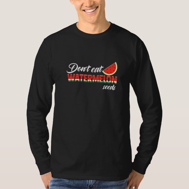 Camiseta Não coma sementes de melancia com gravidez (Frente)