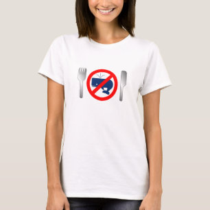 Camiseta "NÃO COMA t-shirt de NENHUMA BALEIA"