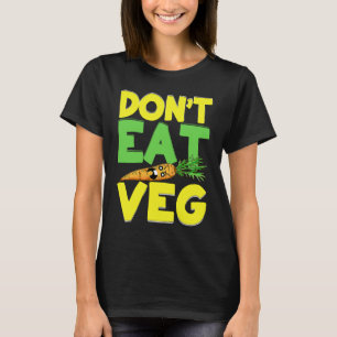Camiseta Não Coma Veg Cenoura Zangada Roupa de Veganos