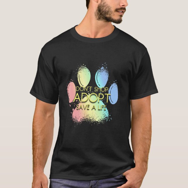 Camiseta Não Comprar Adotar Salvamento de Animais (Frente)