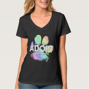 Camiseta Não Comprar Adotar Salvar um Gato de Cachorro Vida