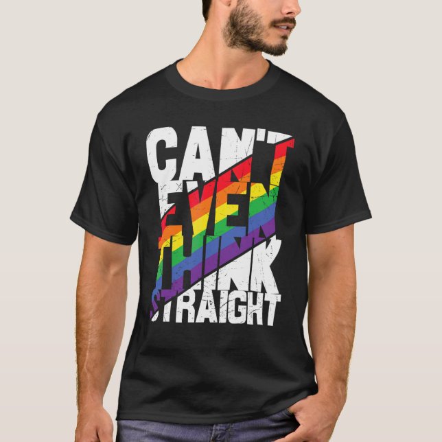 Camiseta Não consigo nem pensar no Gay lgbtq lésbica do Het (Frente)