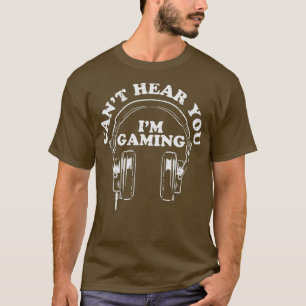 Camiseta Não Consigo Ouvir Fones de ouvido De Jogos Vídeo E