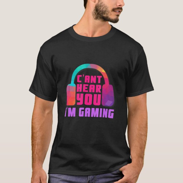 Camiseta Não Consigo Ouvir O Jogo Im Para Jogos - Fone - Ga (Frente)