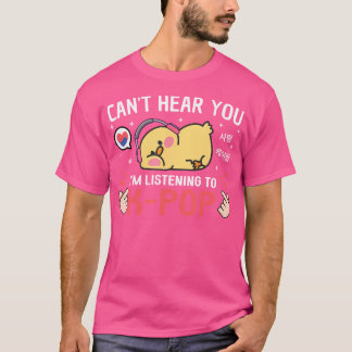 Camiseta Não Consigo Ouvir Que Estou Ouvindo Kore Pop Kawai