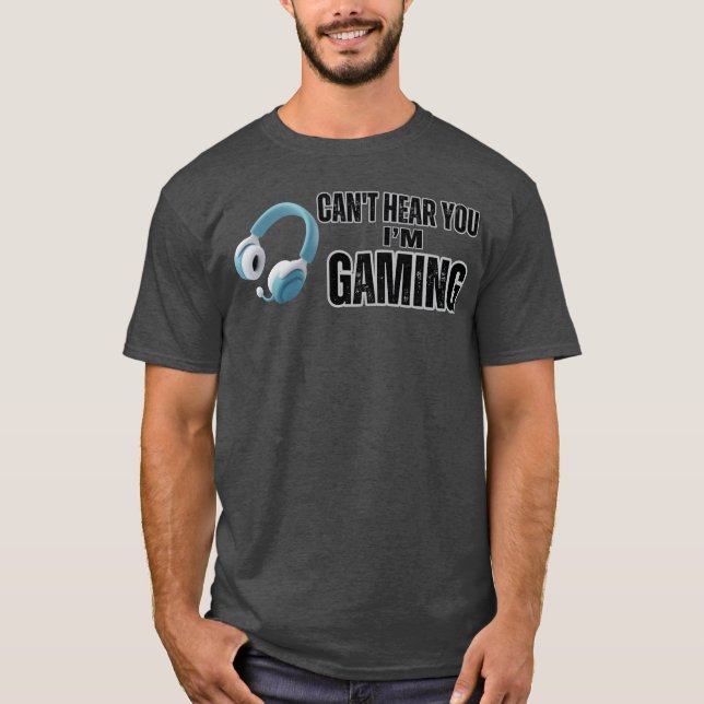 Camiseta Não Consigo Ouvir Você Im Jogando Fone (Frente)