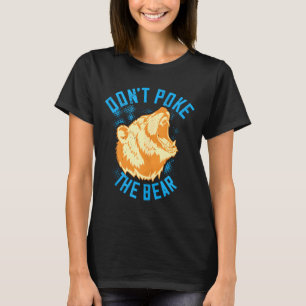 Camiseta Não cutuque o urso cinzento urso retrô engraçado