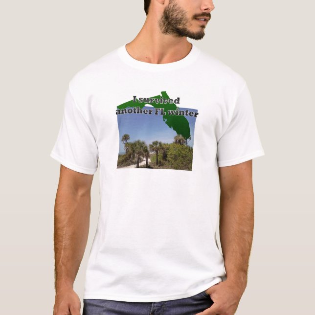 Camiseta Não deie o inverno na vida da praia de Florida (Frente)