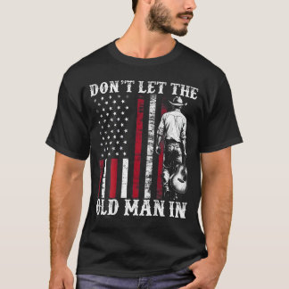 Camiseta Não Deixe o Velho Entrar Bandeira Americana Vintag