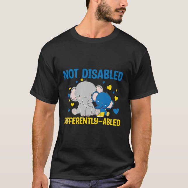 Camiseta Não Desativado Com Conhecimento De Síndrome De Aba (Frente)