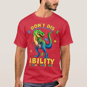 Camiseta Não Dis Minha Habilidade Autismo Consciência Dinos