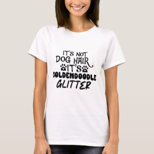 Camiseta Não é Cabelo de Cachorro É Ouro Doodle Glitter