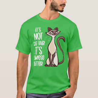 Camiseta Não é Cabelo de Gato é Glitter Siamês Gato Siamês