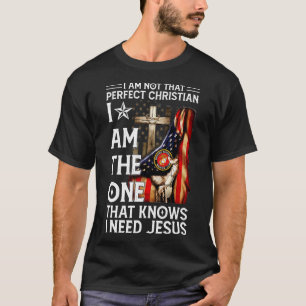 Camiseta Não é cristão perfeito, mas sabe que preciso de Je