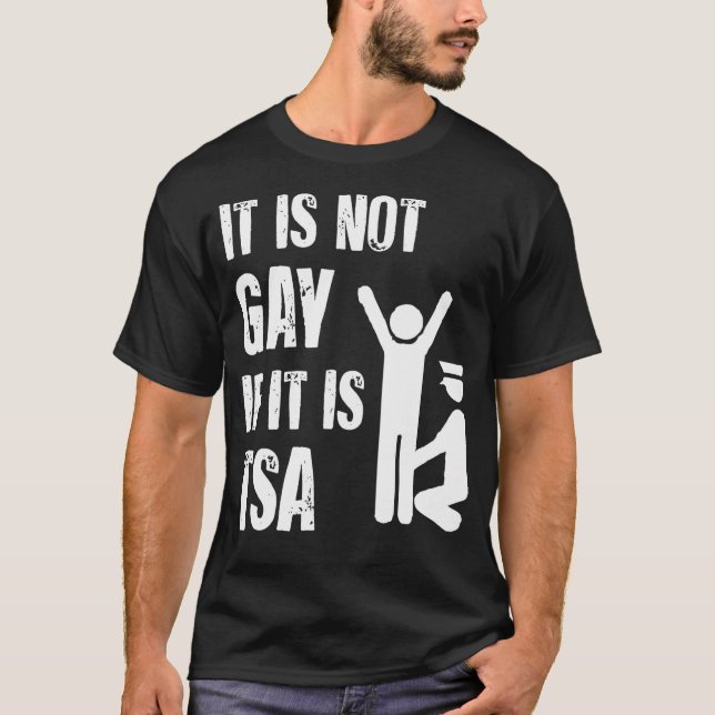 Camiseta Não É Gay Se É Uma Companhia Aérea De Segurança En (Frente)