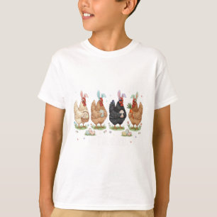 Camiseta Não é Nossa Tarefa Galinhas Divertidas Caçadora de