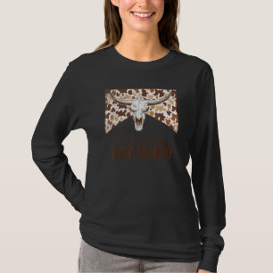 Camiseta Não é o meu primeiro rodeio, um touro-leopardo, o