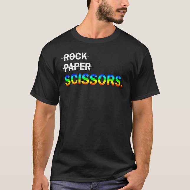 Camiseta Não é o Rock Paper É a Tesoura Lgbt Lésbicas (Frente)