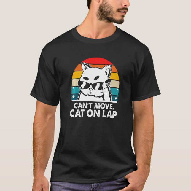 Camiseta Não é possível mover o gato para o trabalho de gat (Frente)