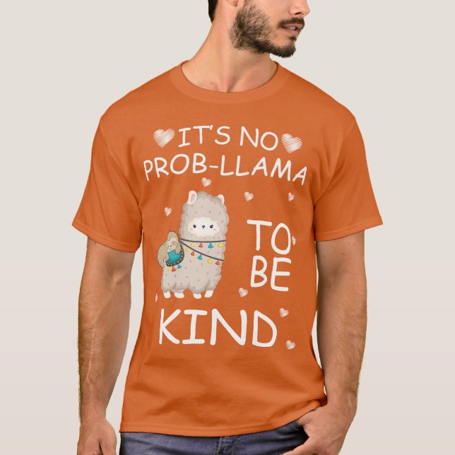 Camiseta não é prob lama ser gentil unidade dia laranja (Frente)