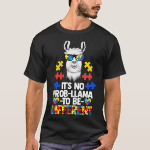 Camiseta Não é Prob-llama ser diferente do autismo Mulheres