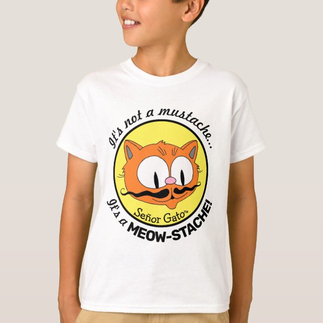 Camiseta Não é um bigode... É um MEOW-BIGODE! gato engraçad (Frente)