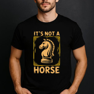 Camiseta Não É Um Cavalo – Xadrez Minimalista Engraçado