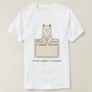Camiseta Não é um Demônio é um Daemon Linux Branco Divertid