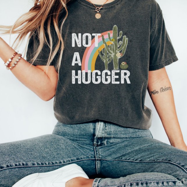 Camiseta Não é um Hugger Engraçado Cactus Sudoeste (Criador carregado)