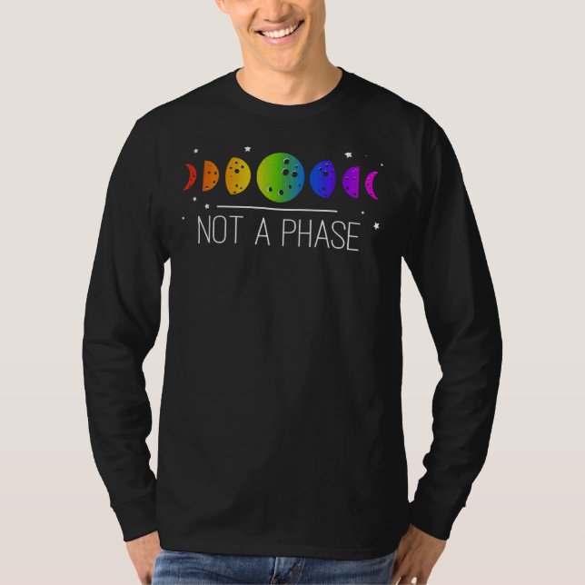 Camiseta Não É Um Lgbt De Orgulho De Fases Da Lua De Fase (Frente)
