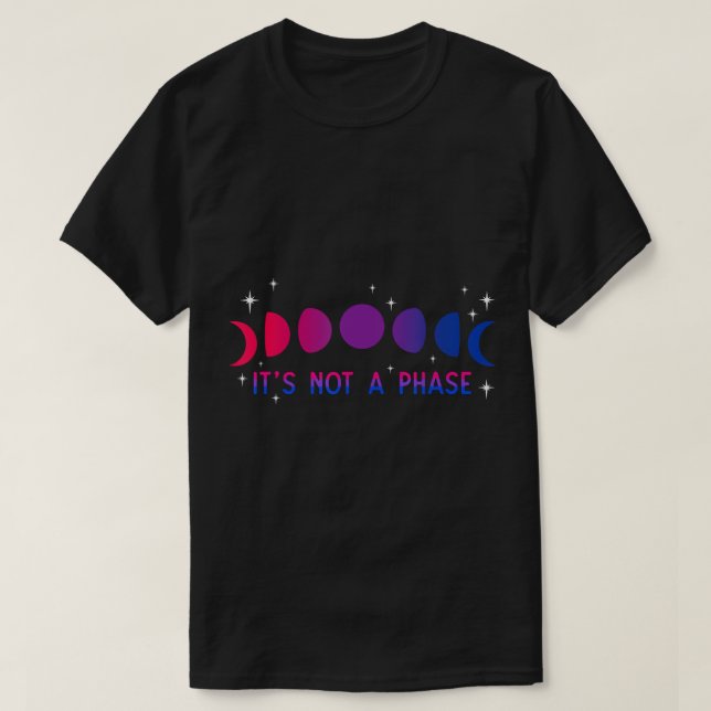 Camiseta Não É Um Orgulho LGBTQIA Bis De Lua Bi De Fase Bis (Frente do Design)