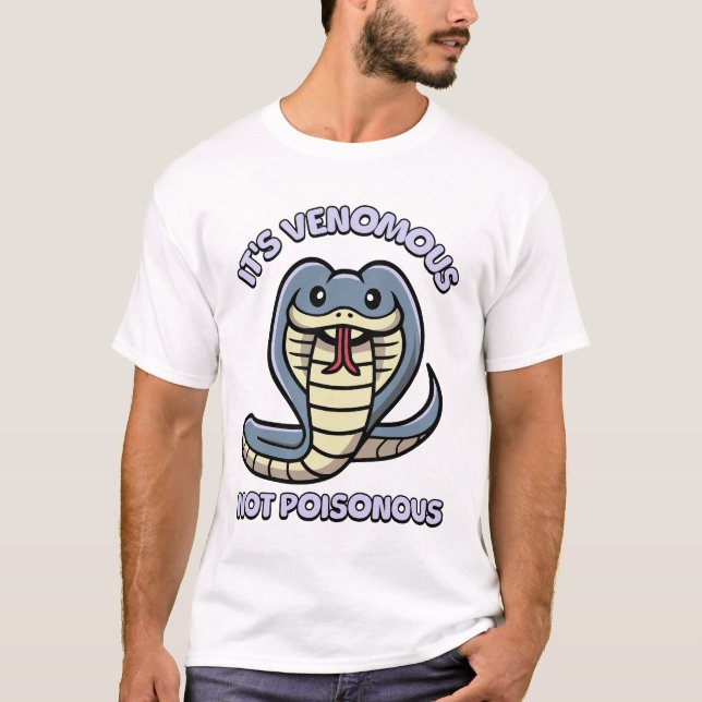 Camiseta Não é venenoso! Cartoon Cobra (Frente)